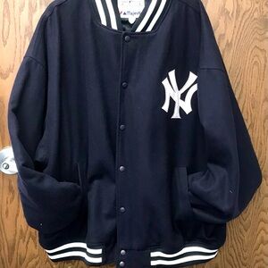 Majestic Navy and White NY Yankees Wool Varsity Jacket NWT Sz 4X